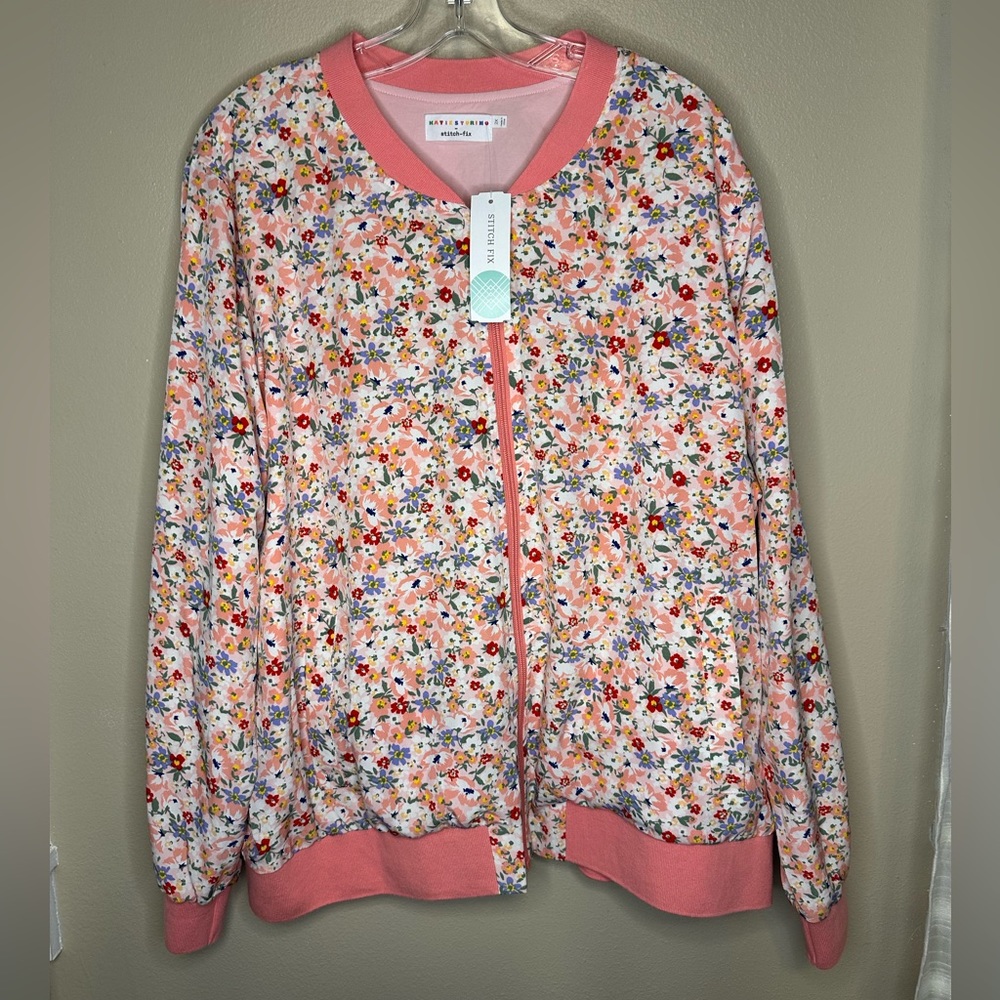 Floral Pink Bomber Jacket